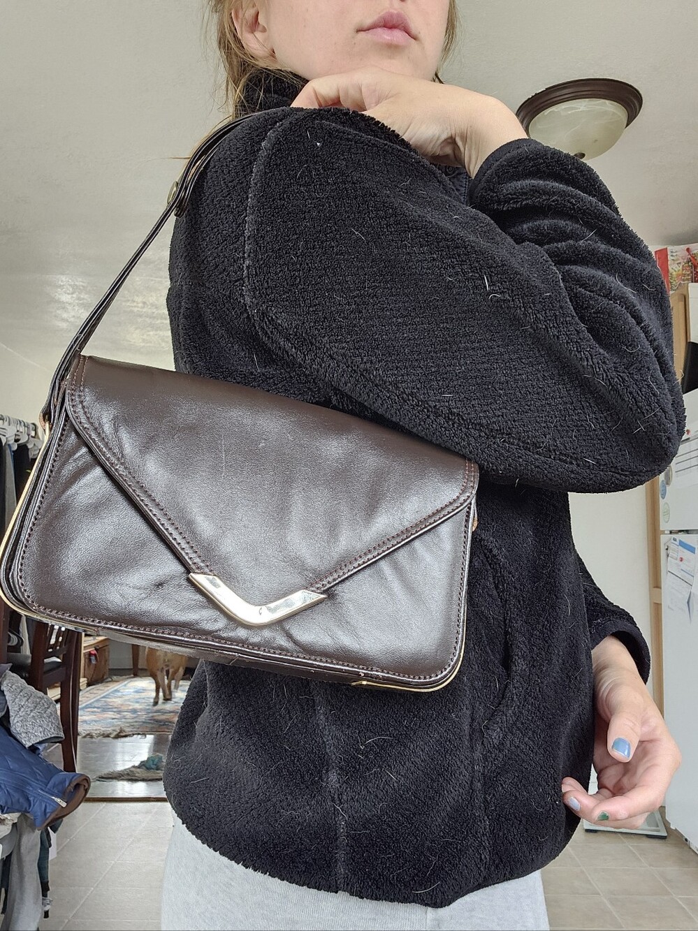Classic Brown Leather Shoulder Bag
